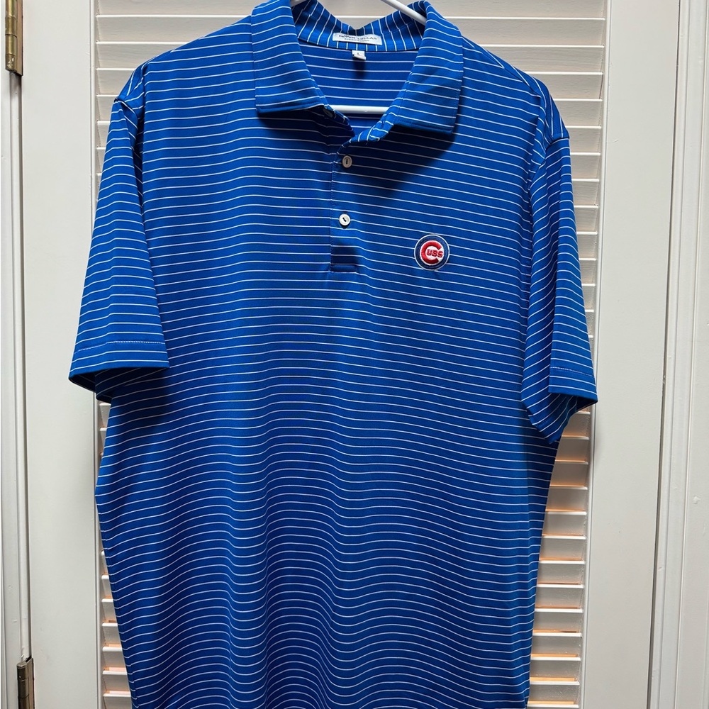 Peter Millar Blue and White Polo Shirt with Classic Design